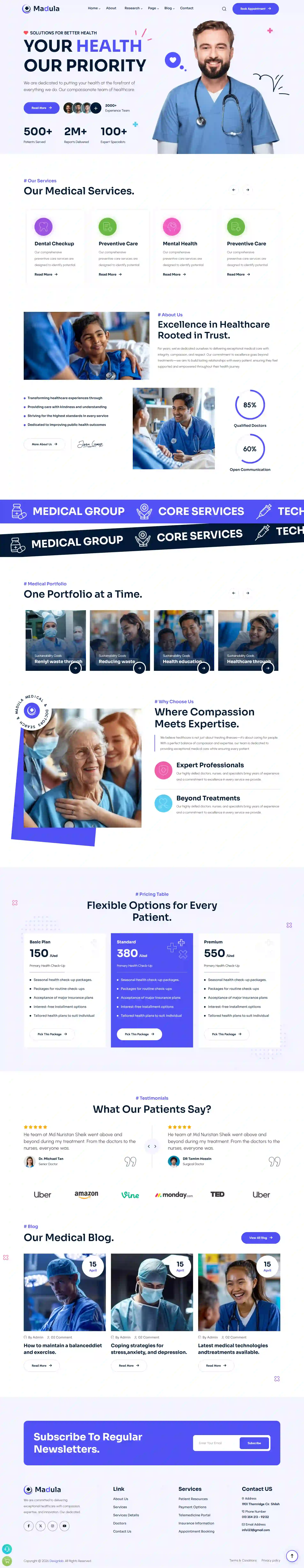 Modern clinic website design preview