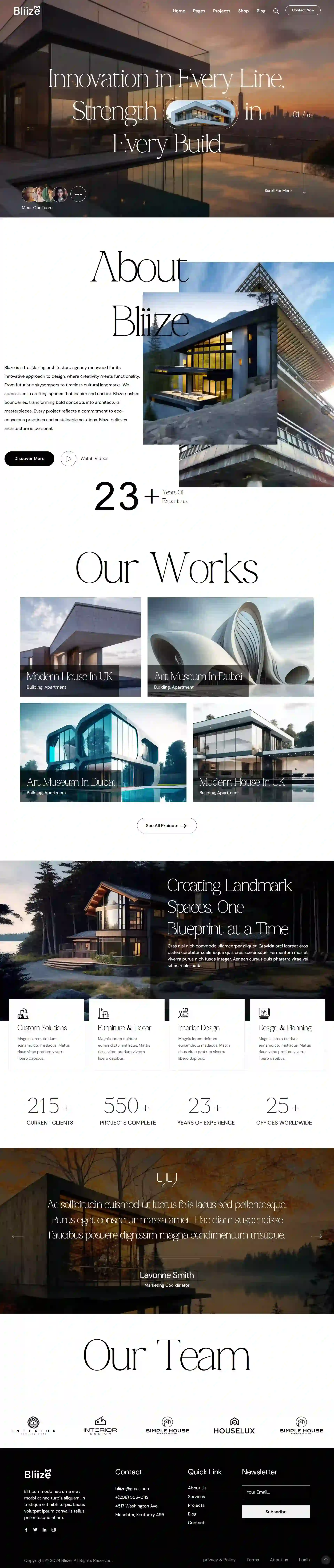 Construction company website design preview
